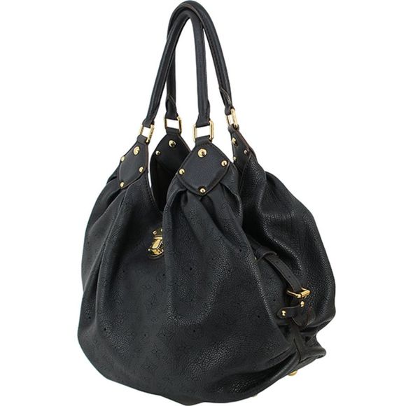Louis Vuitton XL Mahina Leather Noir Black Calf Leather Shoulder Bag - Picture 3 of 6